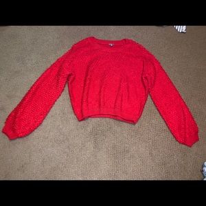 Cropped Charlotte Russe Red Sweater Size Medium